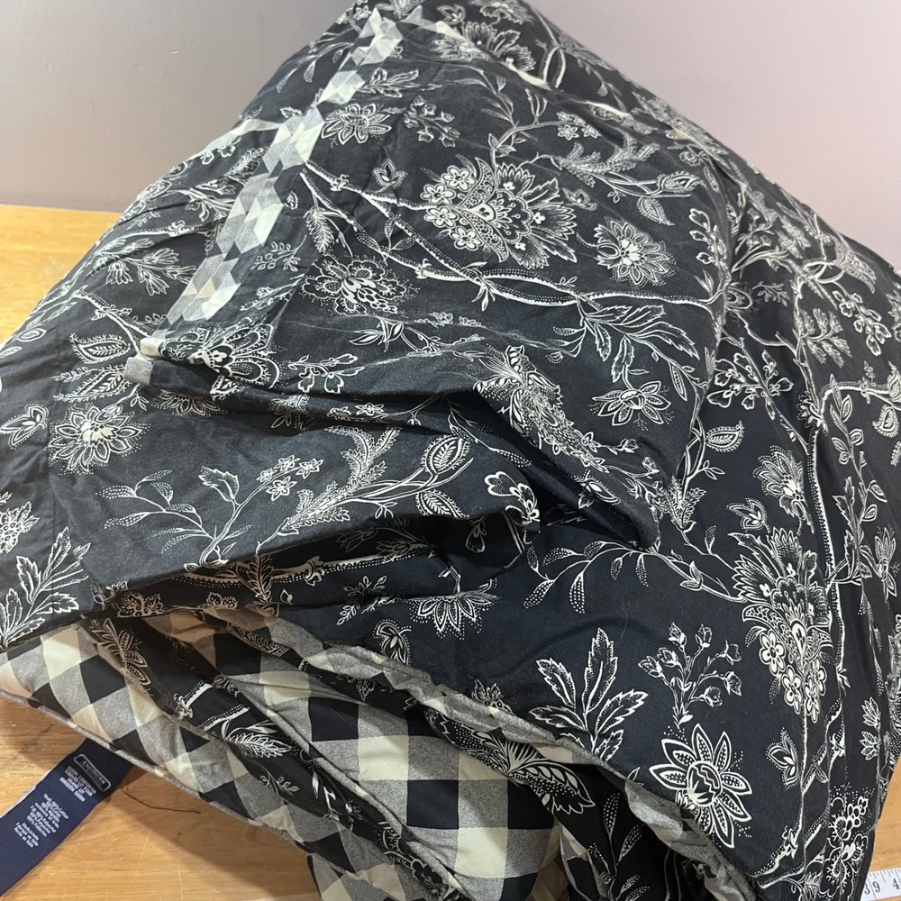 American Living Ralph Lauren Queen Comforter Set Black White Toile Gingham